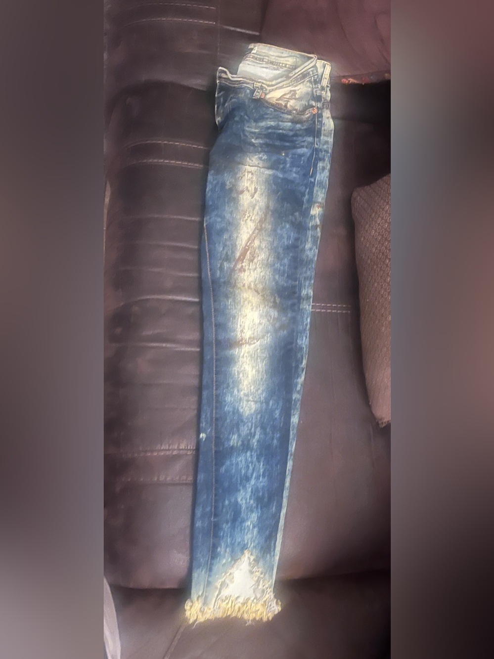 Blue Acid Wash Skinny Jeans
